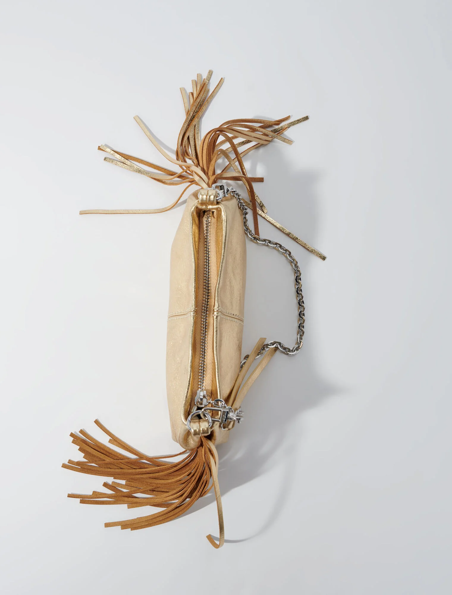 Metallic leather Miss M clutch bag