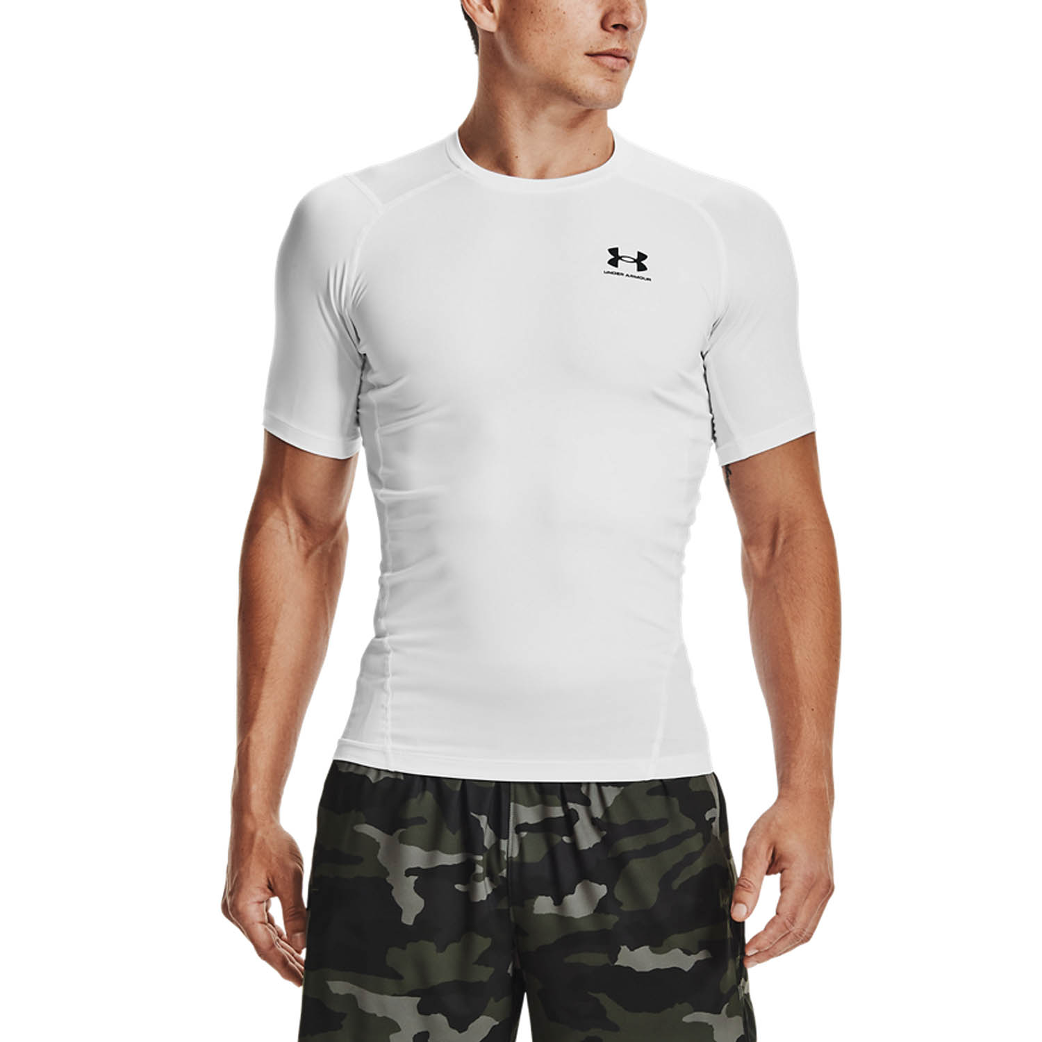 Under Armour HeatGear Compression Logo Maglietta White/Black
