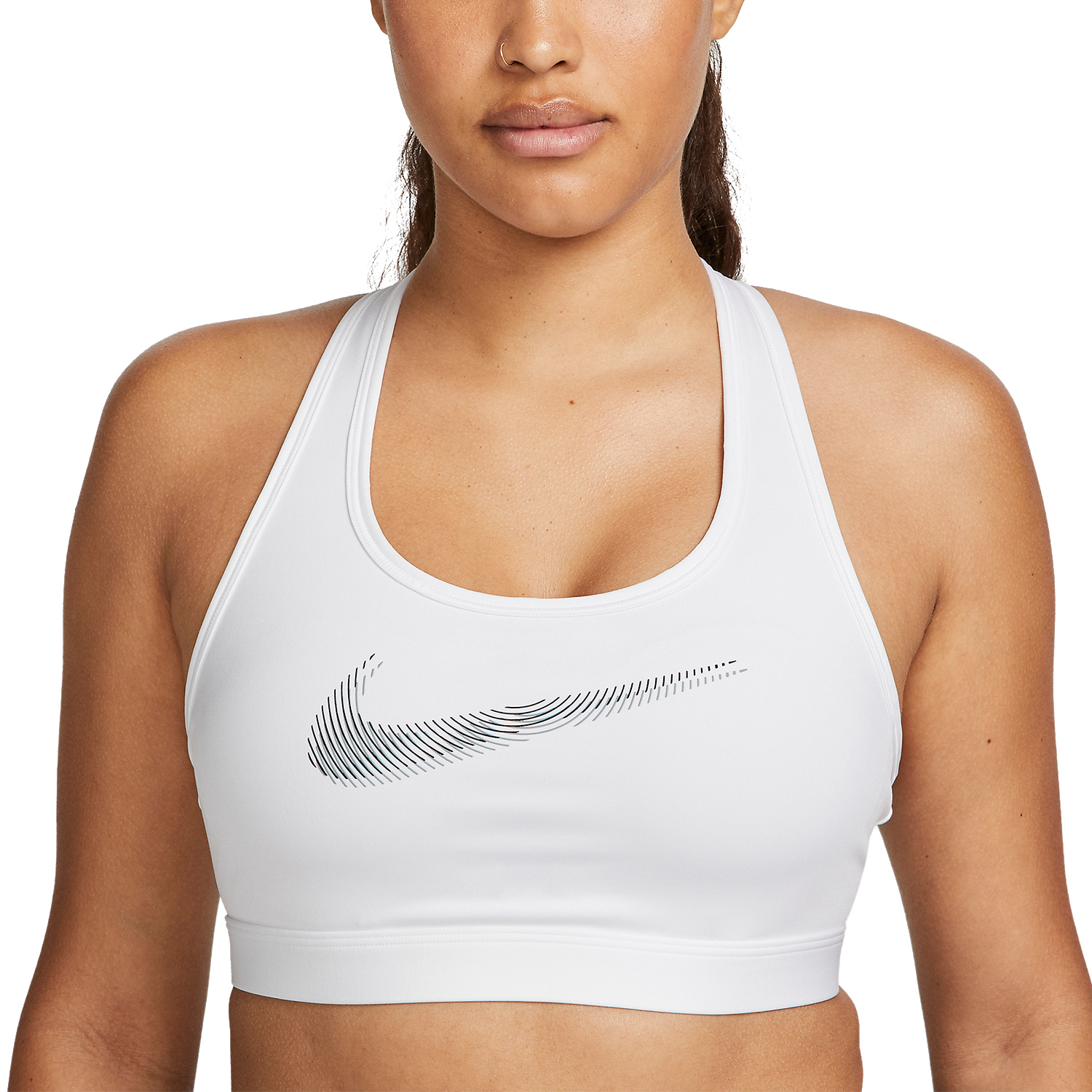 Nike Dri-FIT Swoosh Reggiseno Sportivo White/Black