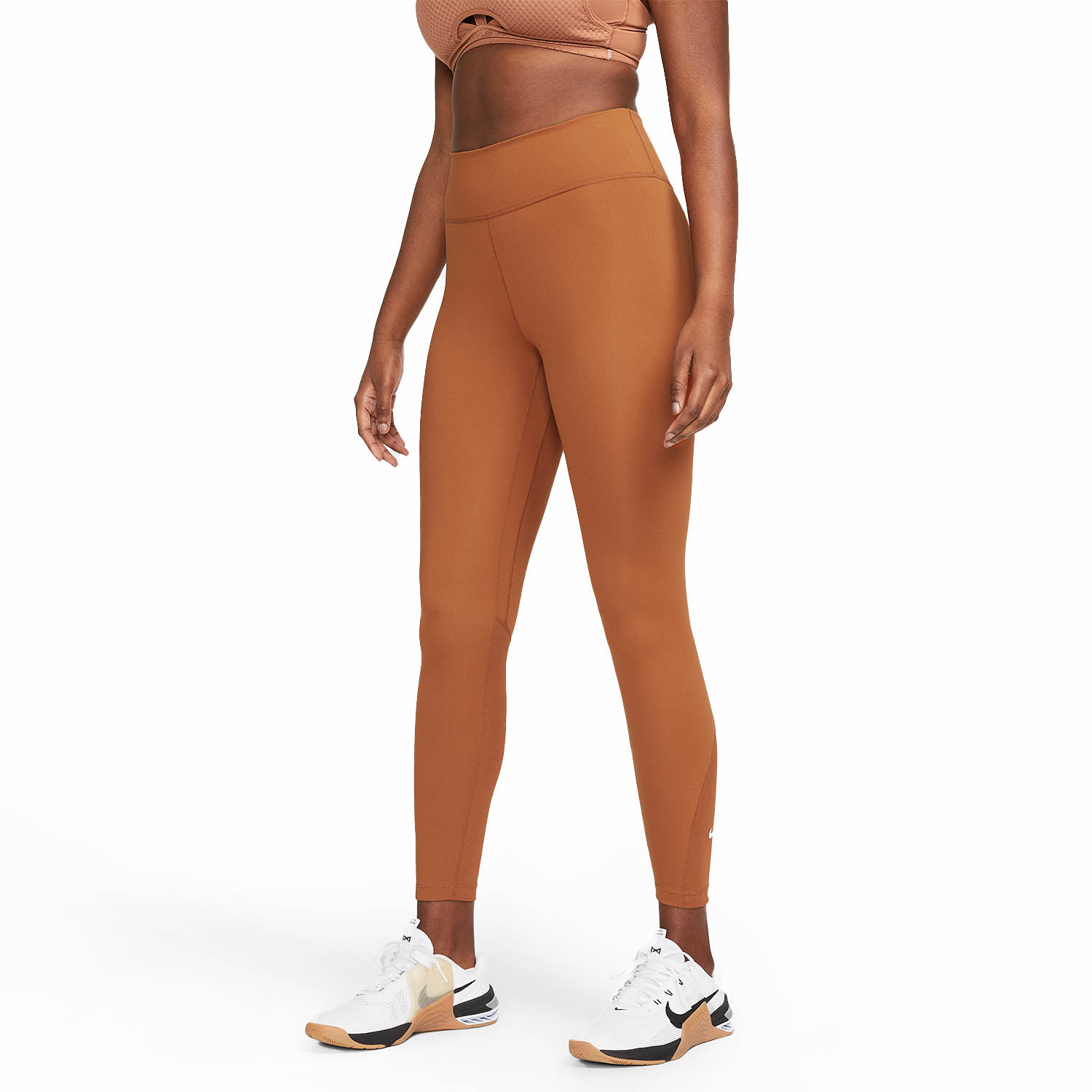 Nike One Mid Rise 7/8 Tights Dark Russet/White