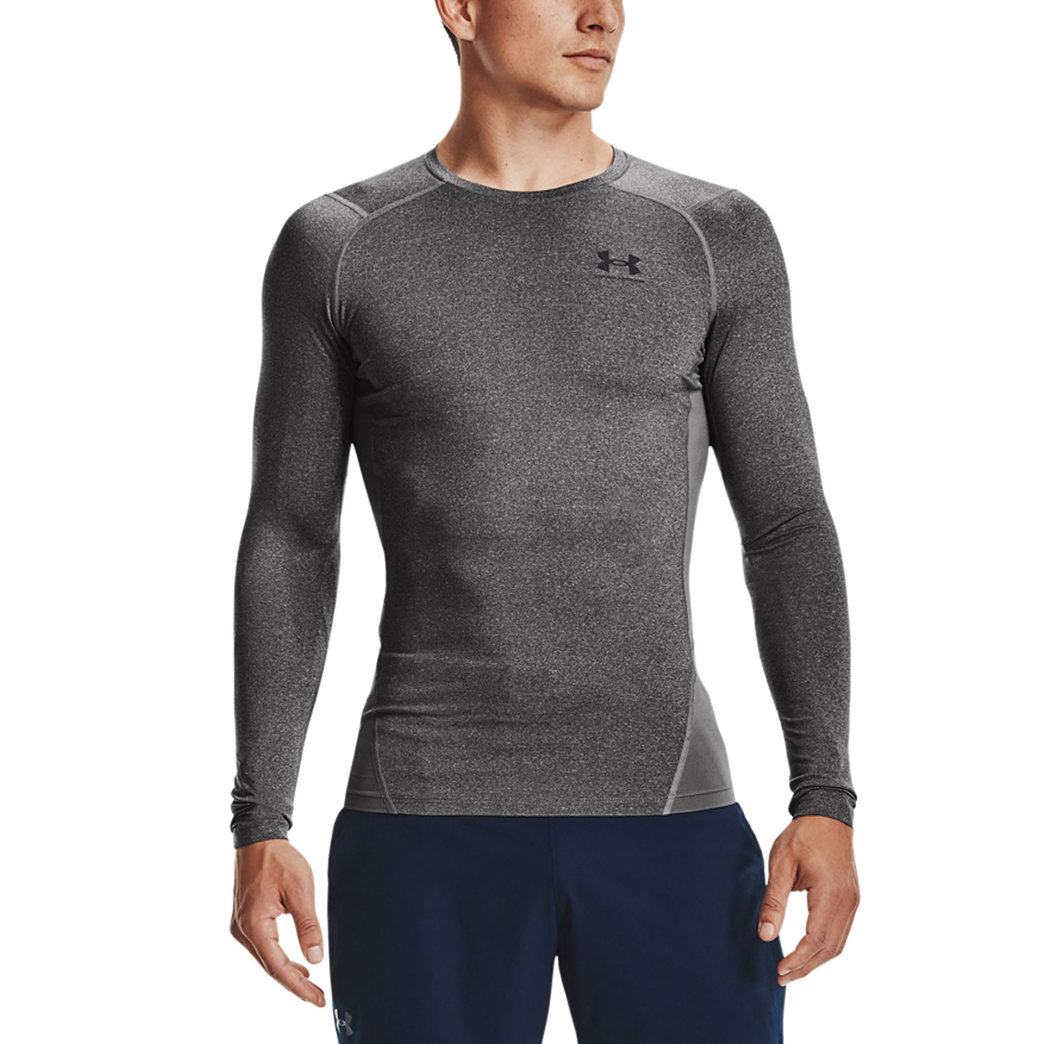Under Armour HeatGear Compression Maglia Carbon Heather/Black
