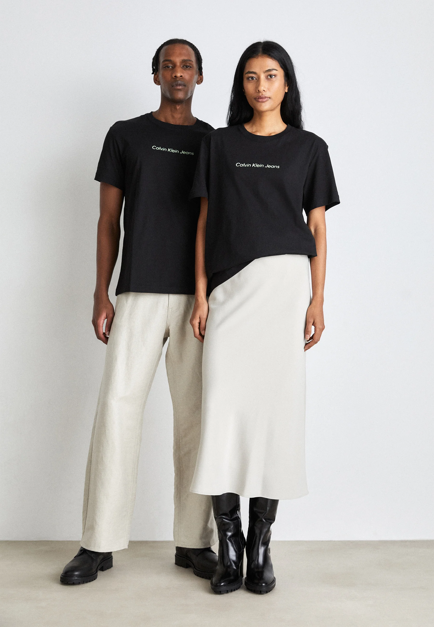 Calvin Klein Jeans MIRRORED LOGO TEE UNISEX - T-shirt con stampa