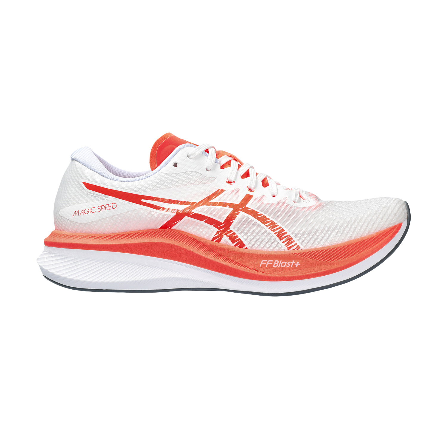 Asics Magic Speed 3 White/Sunrise Red
