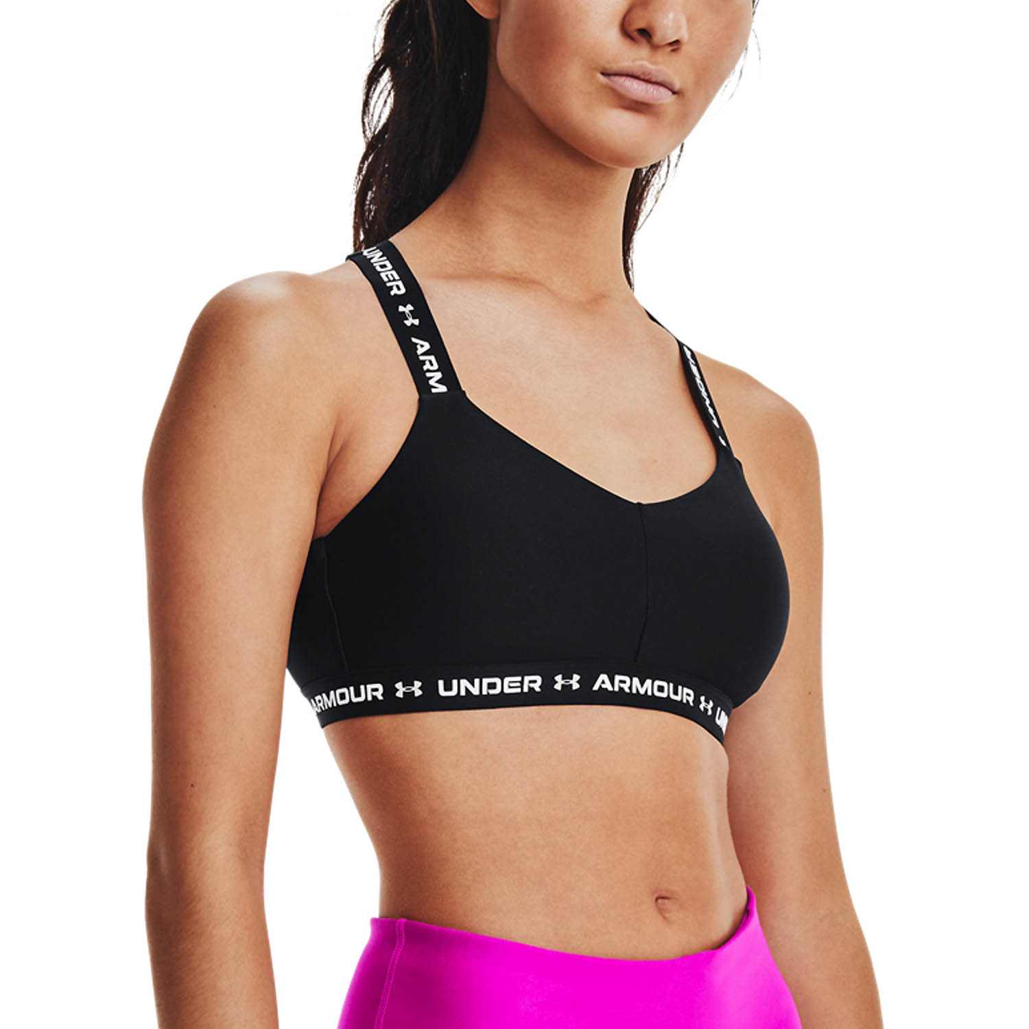 Under Armour Crossback Low Reggiseno Sportivo Black/White