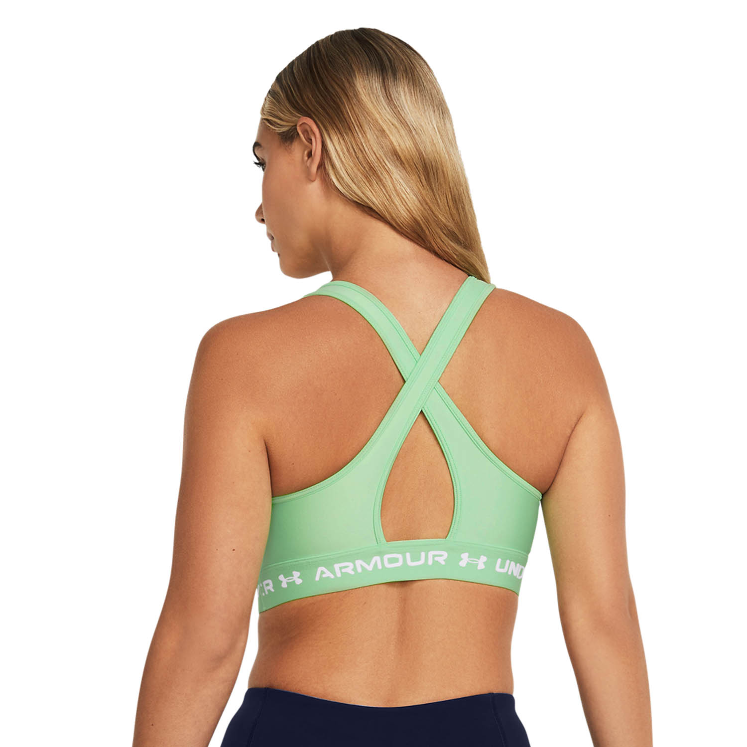 Under Armour Crossback Mid Reggiseno Sportivo Matrix Green/White