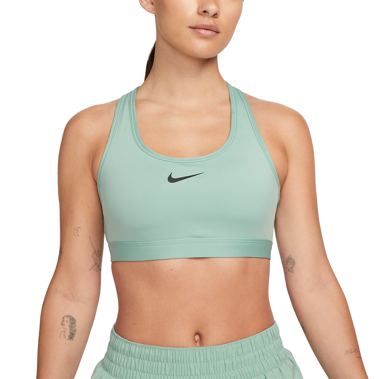 Nike Swoosh Dri-FIT Reggiseno Sportivo Mineral/Black