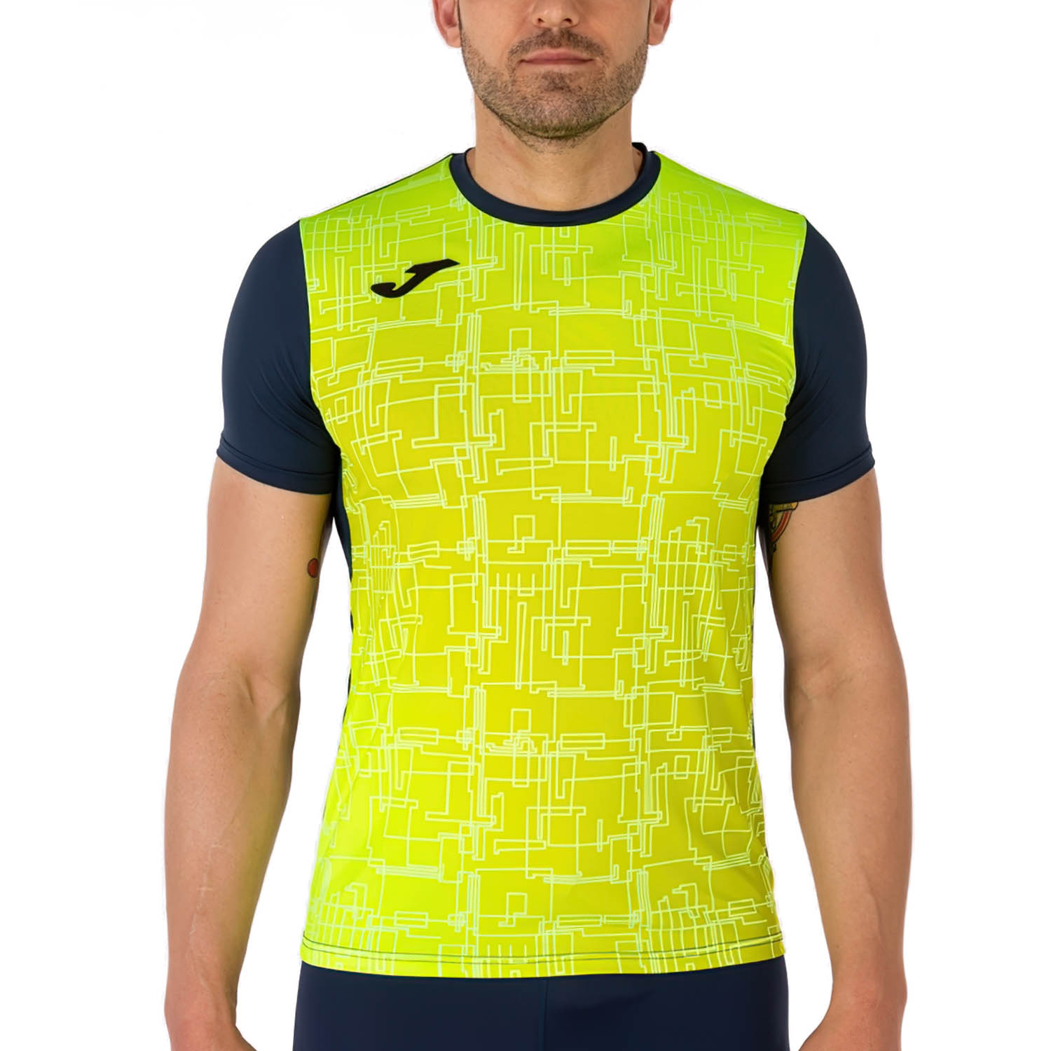 Joma Elite VIII Maglietta Navy/Yellow Fluor