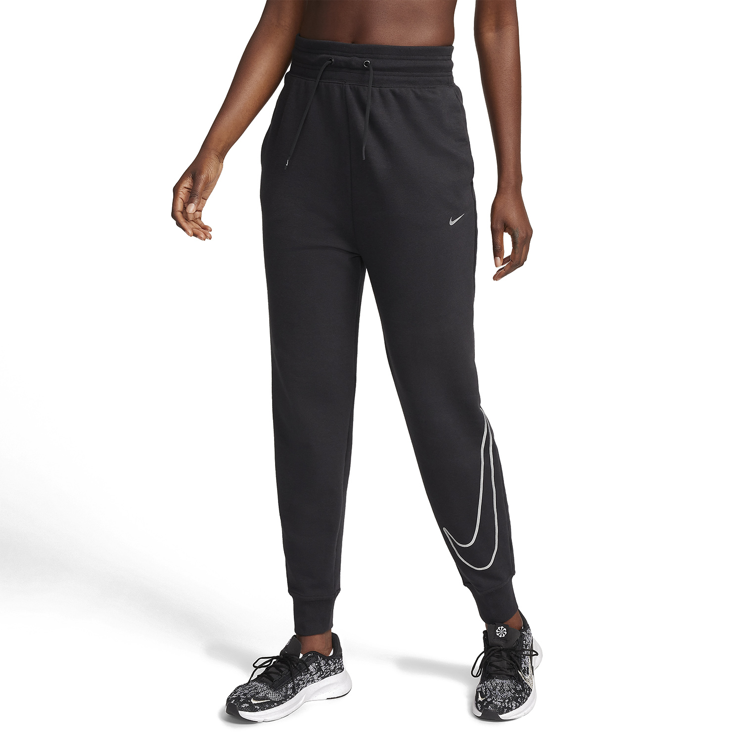 Nike Dri-FIT One Pantaloni Black/Metallic Silver