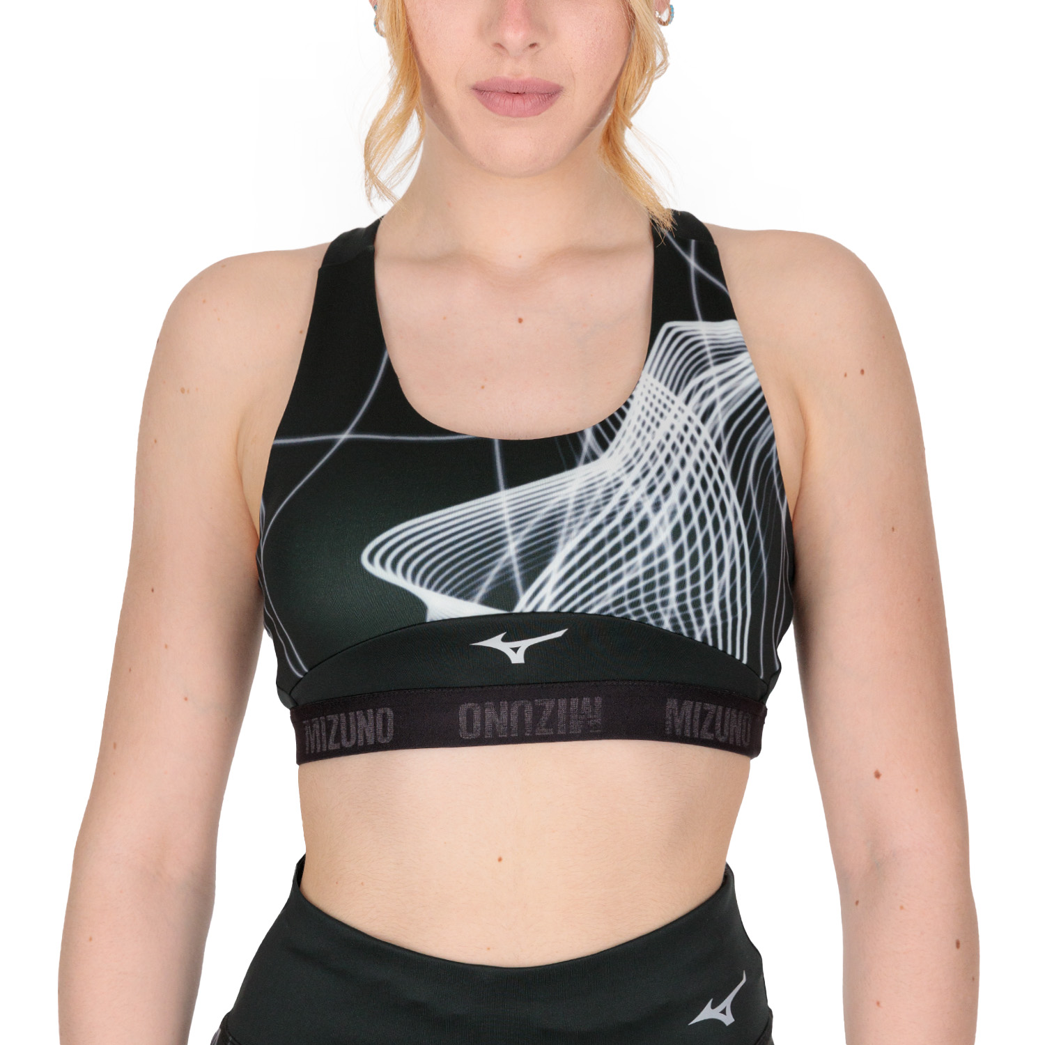 Mizuno Alpha Graphic Reggiseno Sportivo Black