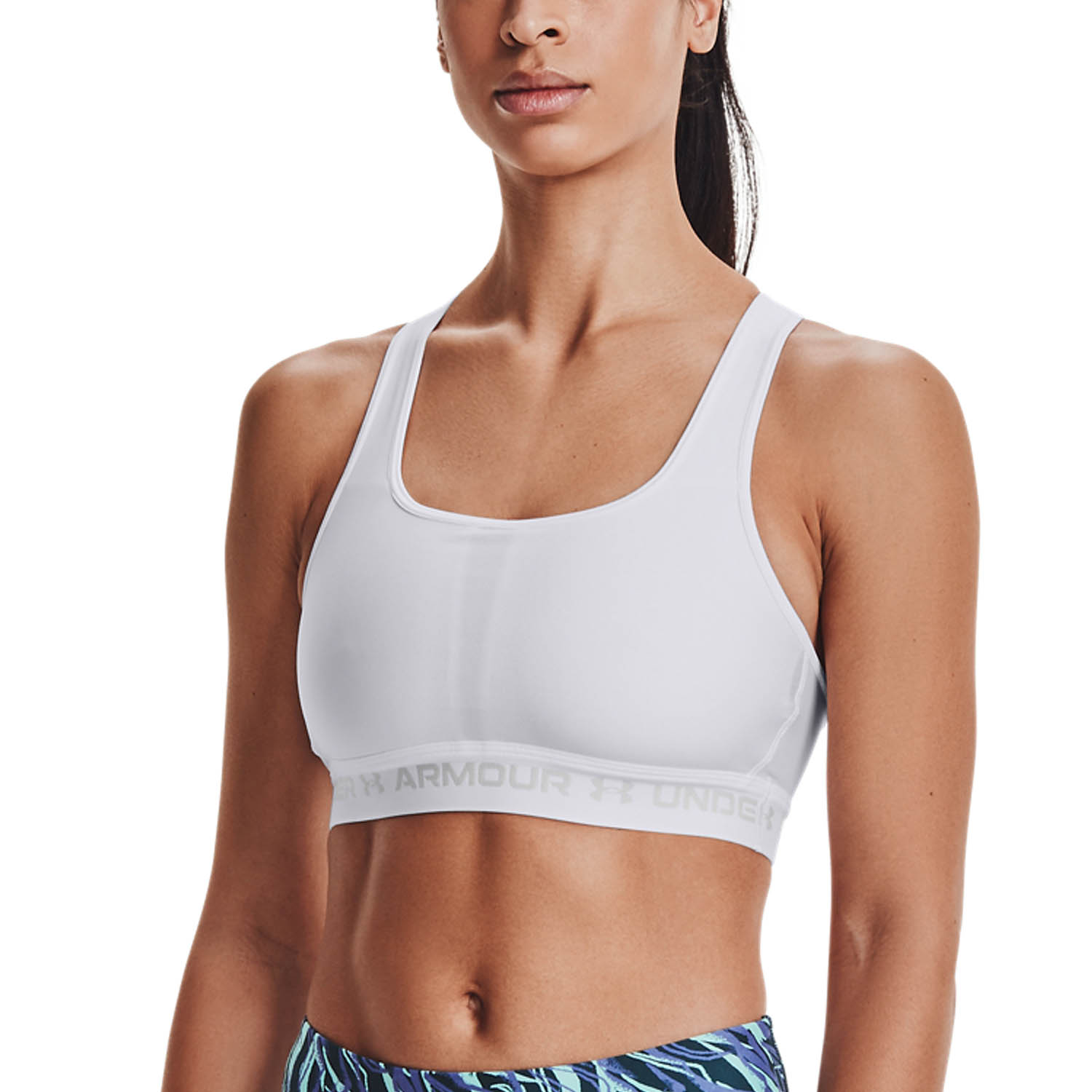 Under Armour Crossback Mid Reggiseno Sportivo White/Halo Gray