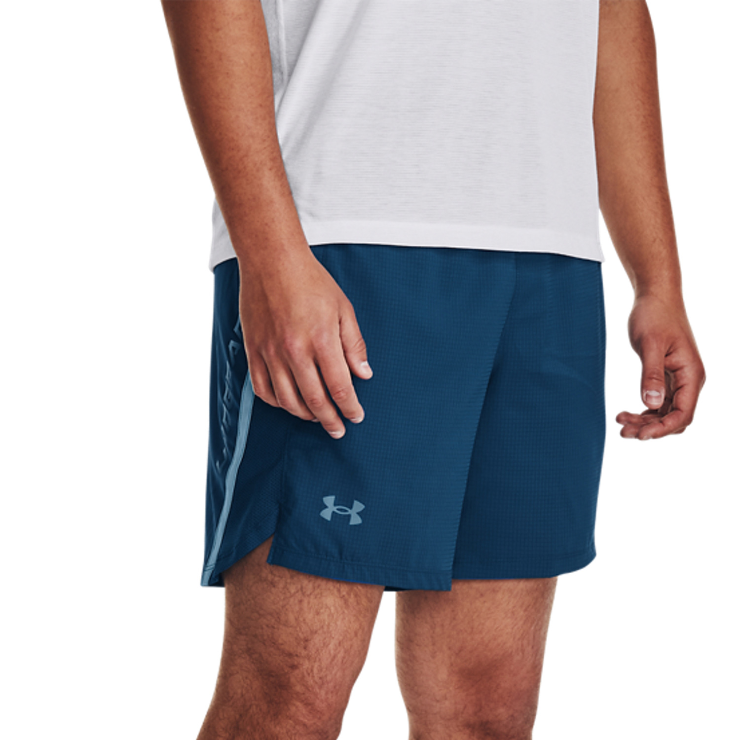 Under Armour Launch Graphic 7in Pantaloncini Varsity Blue