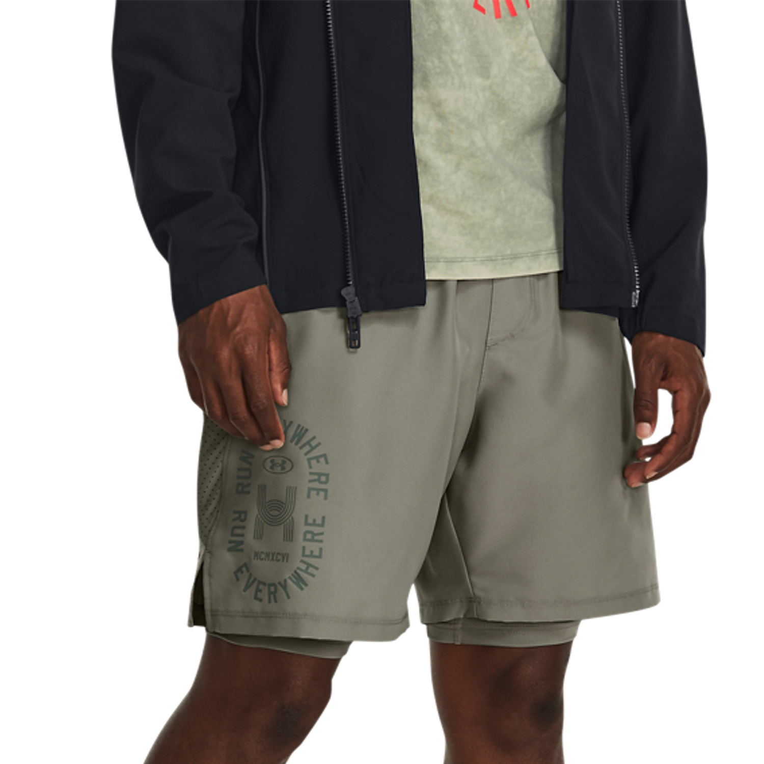 Under Armour Run Everywhere 2 in 1 7in Pantaloncini Grove Green