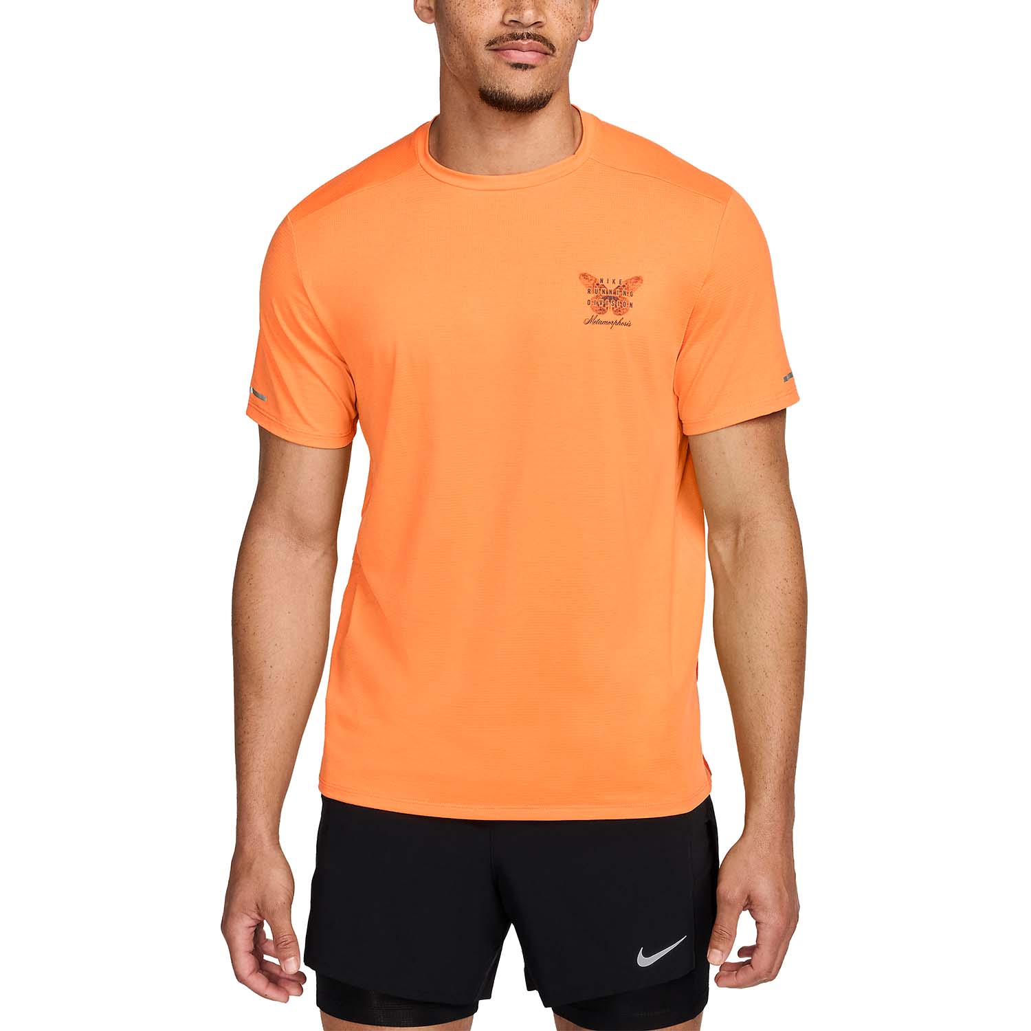 Nike Dri-FIT Rise Logo Maglietta Bright Mandarin/Barely Grape/Black
