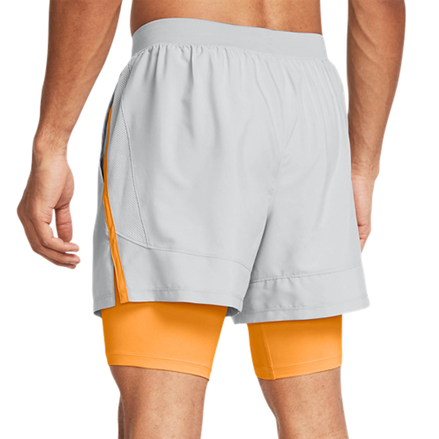 Under Armour Launch 5in 2 in 1 Pantaloncini Mod Gray/Nova Orange/Reflective