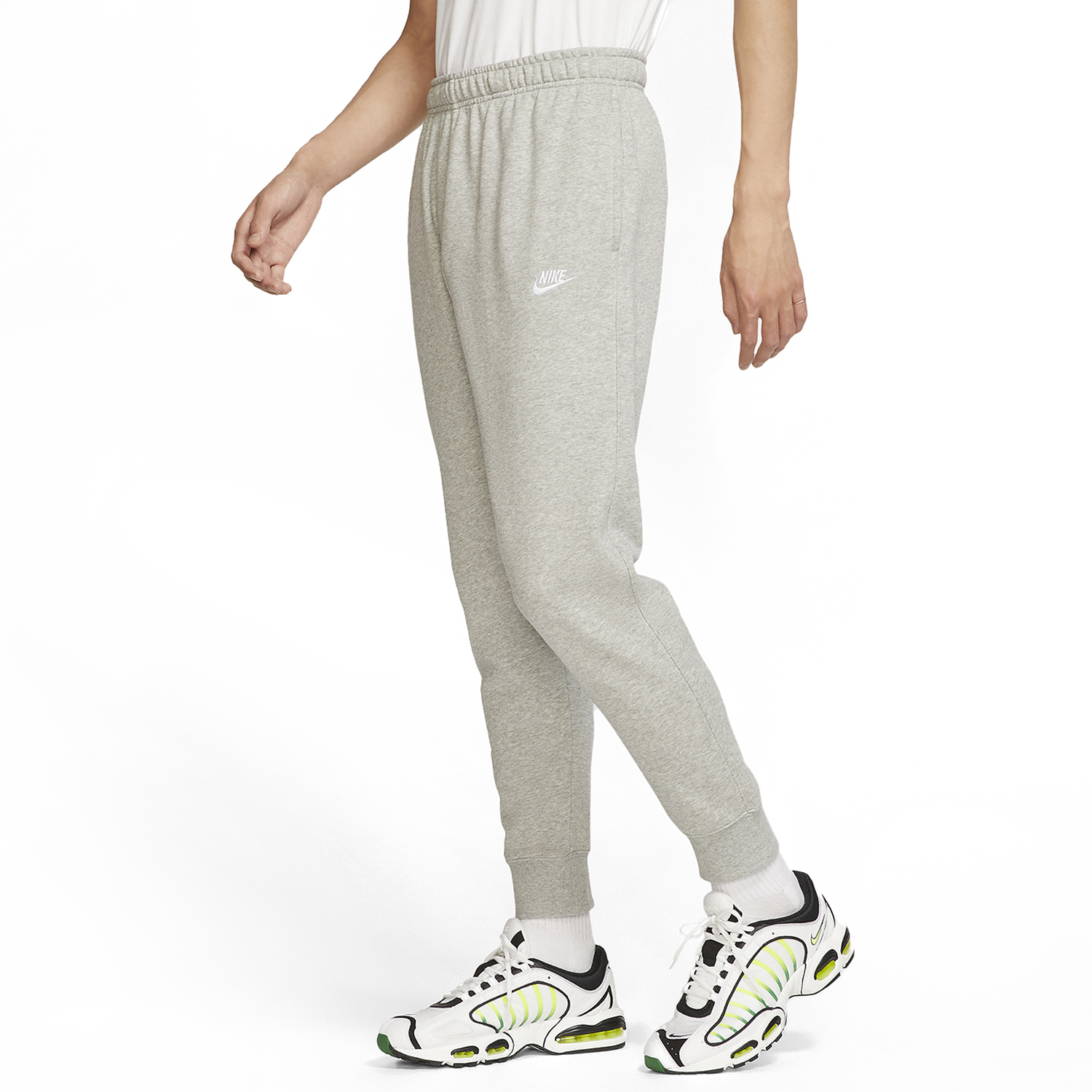 Nike Club Pantaloni Dark Grey Heather/Matte Silver/White