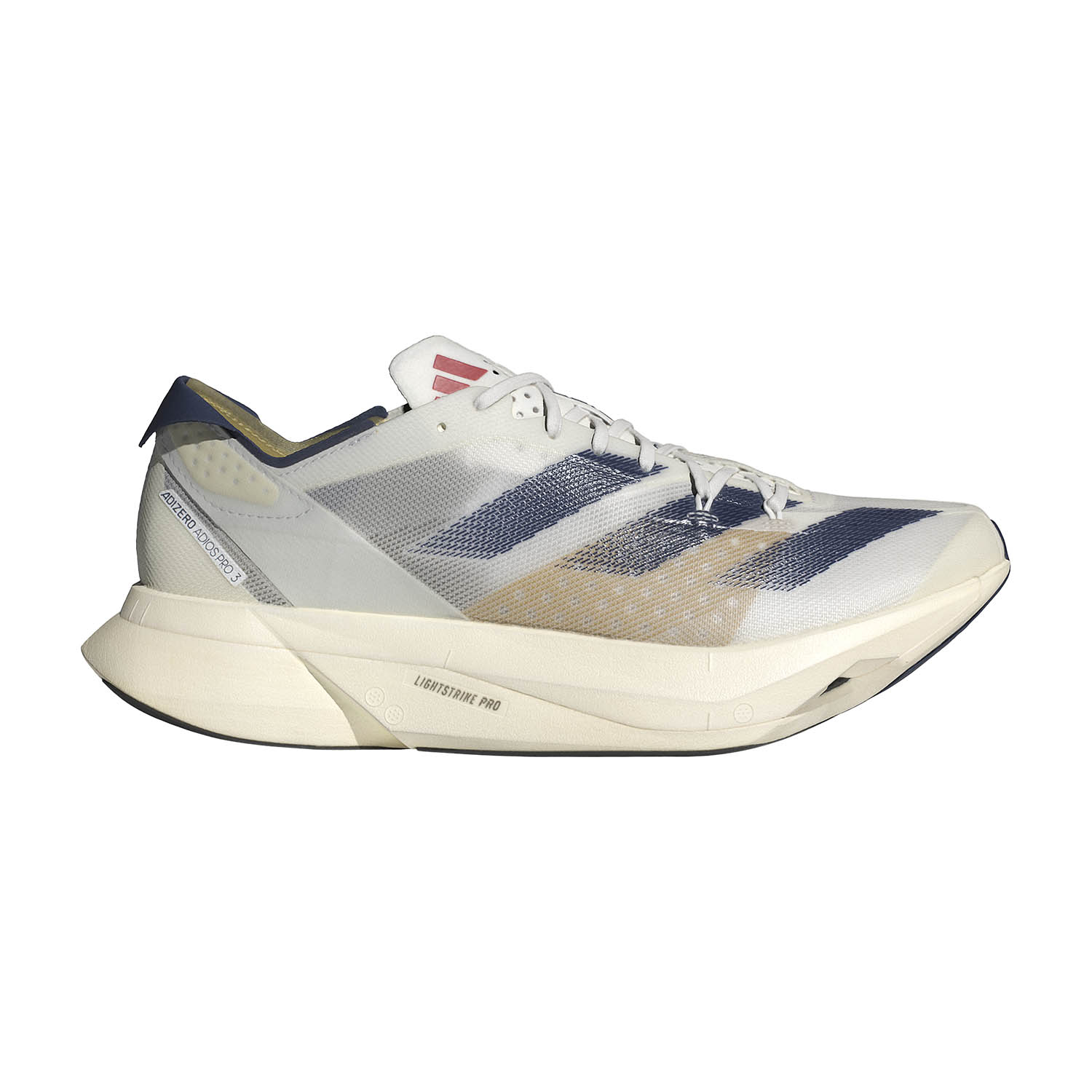 adidas adizero Adios Pro 3 Cloud White/Dark Blue/Gold Metallic
