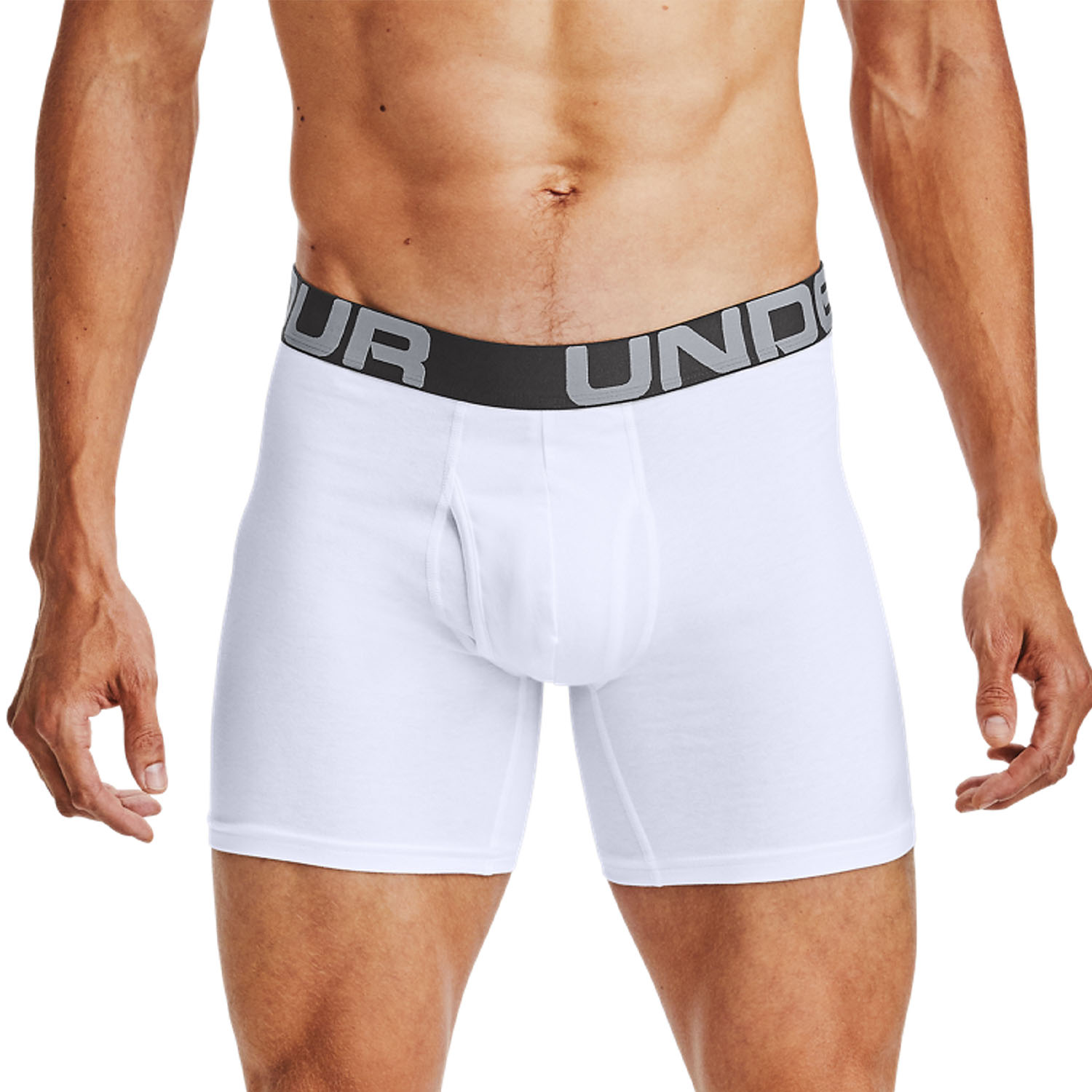 Under Armour Charged Cotton 6in x 3 Boxer White