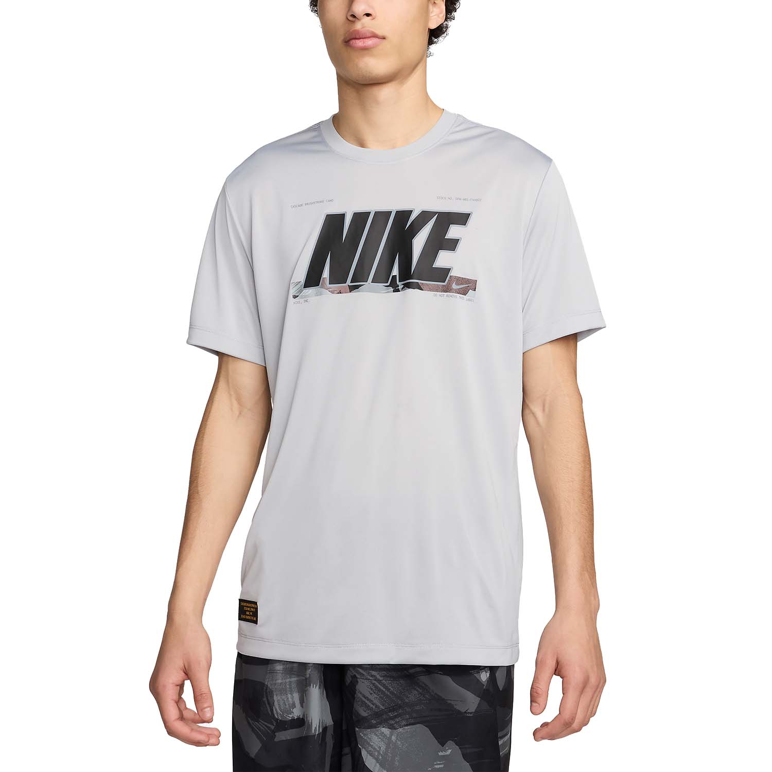 Nike Dri-FIT Camo Maglietta Light Smoke Grey