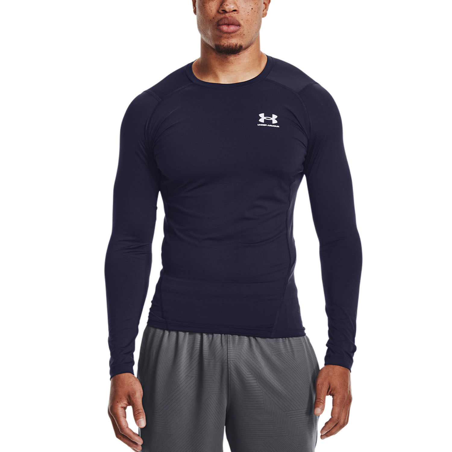 Under Armour HeatGear Compression Maglia Midnight Navy/White