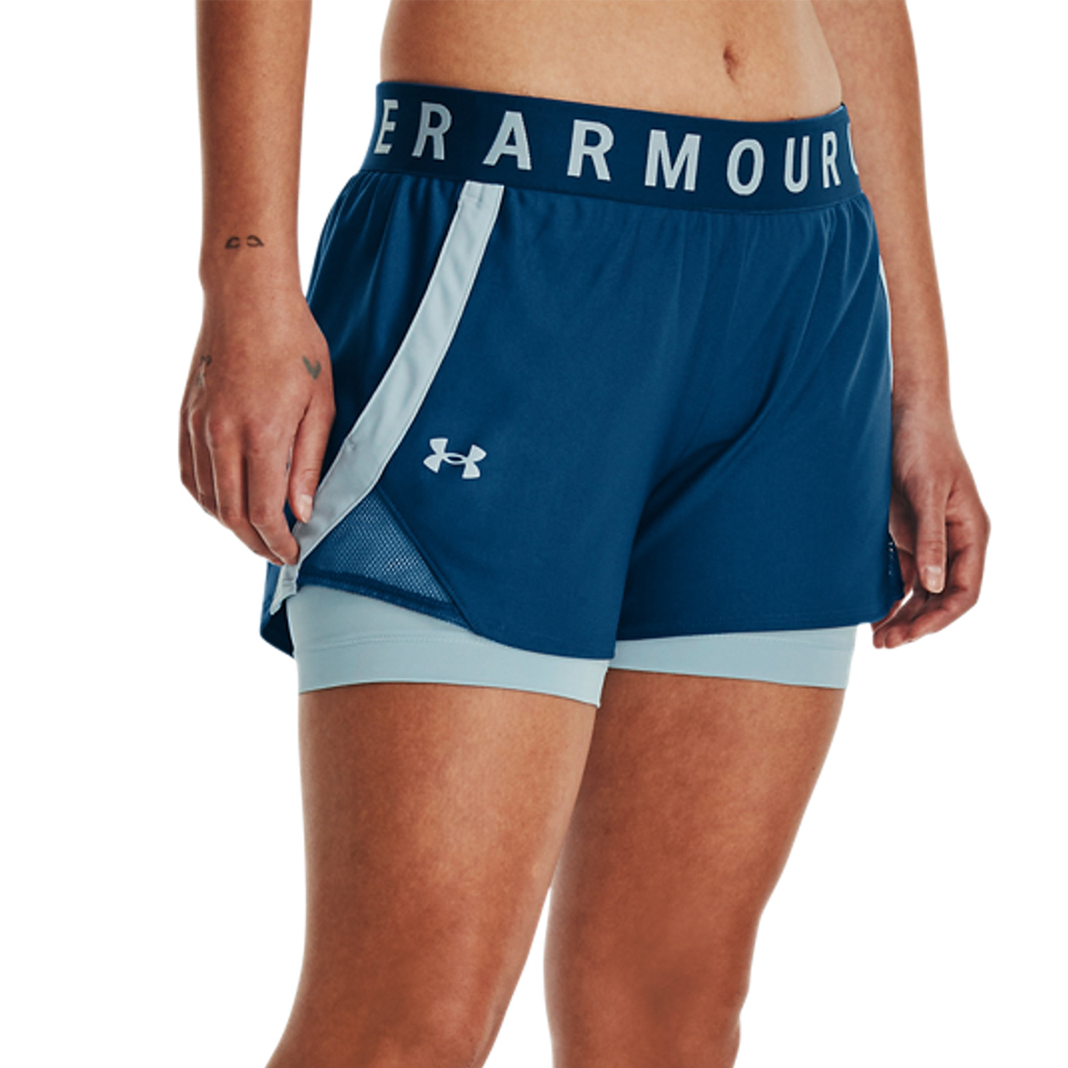 Under Armour Play Up 2 in 1 3in Pantaloncini Varsity Blue/Blizzard