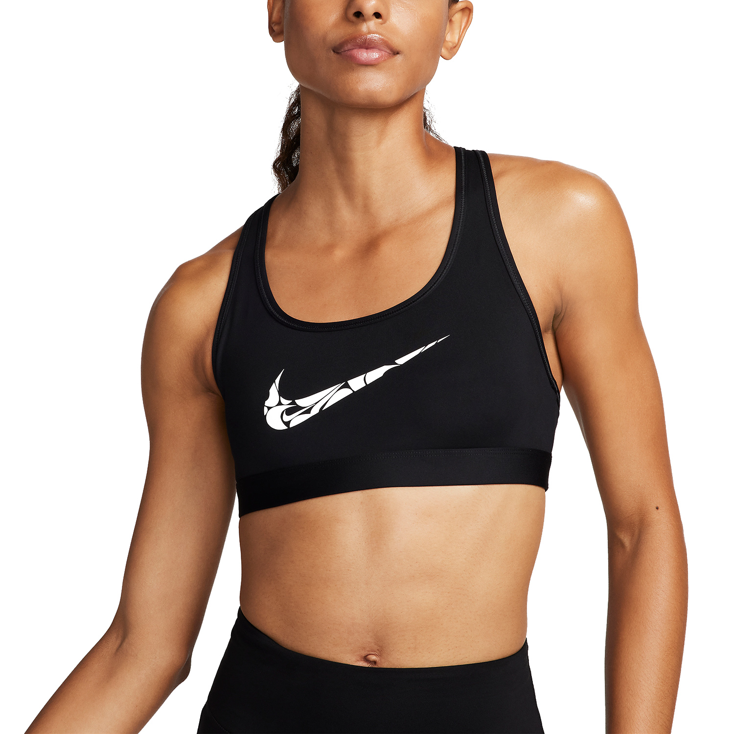 Nike Swoosh Reggiseno Sportivo Black/White