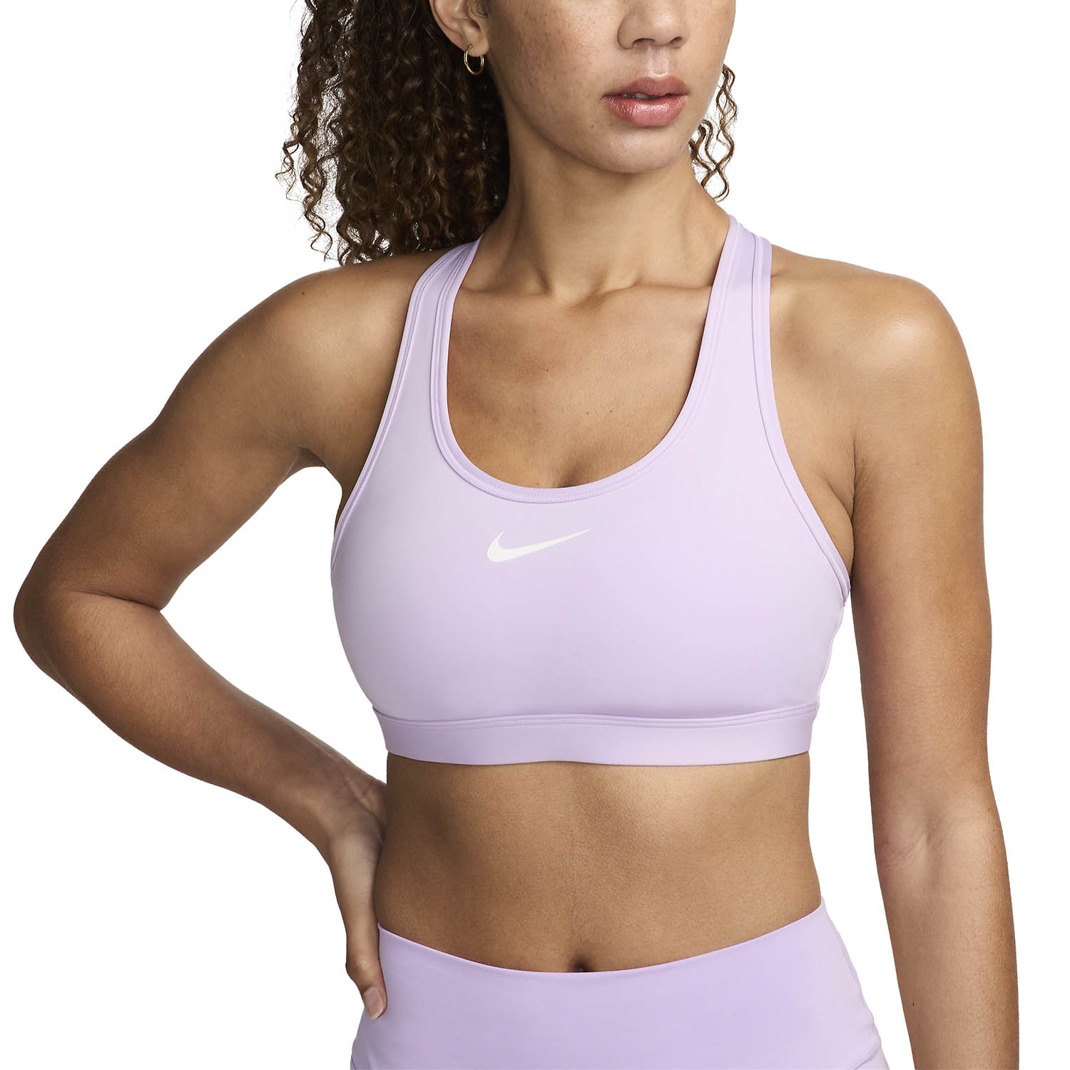 Nike Swoosh Dri-FIT Reggiseno Sportivo Violet Mist/White