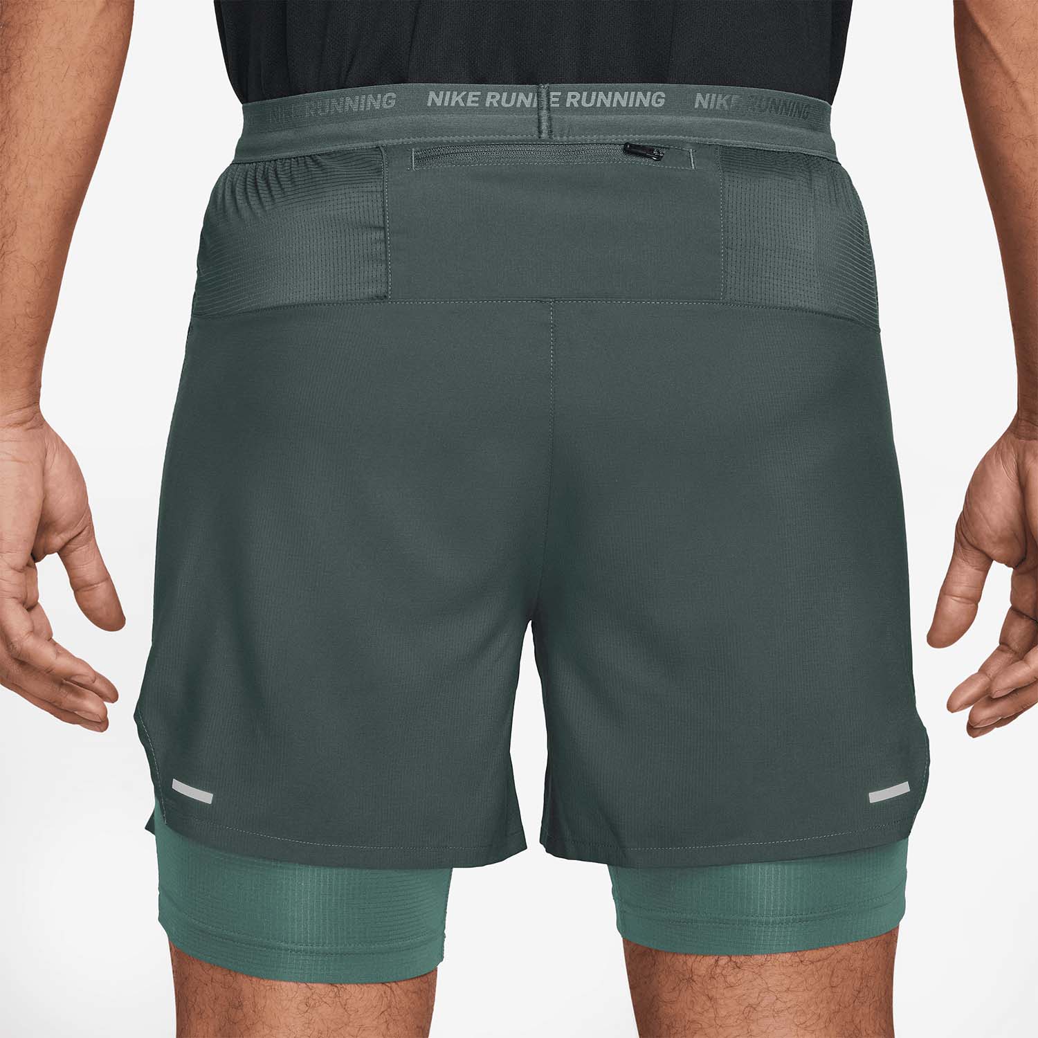 Nike Dri-FIT Stride Hybrid 2 in 1 5in Pantaloncini Vintage Green/Bicoastal/Reflective Silver