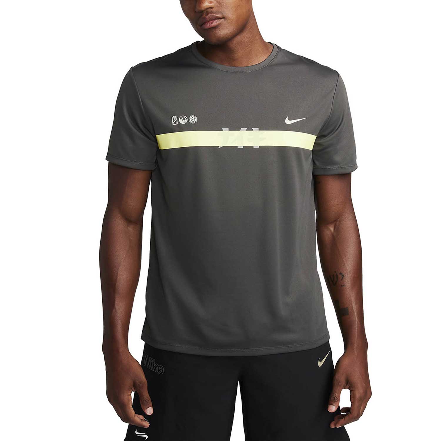 Nike Dri-FIT UV Miler Ekiden Maglietta Medium Ash/Luminous Green/Light Bone
