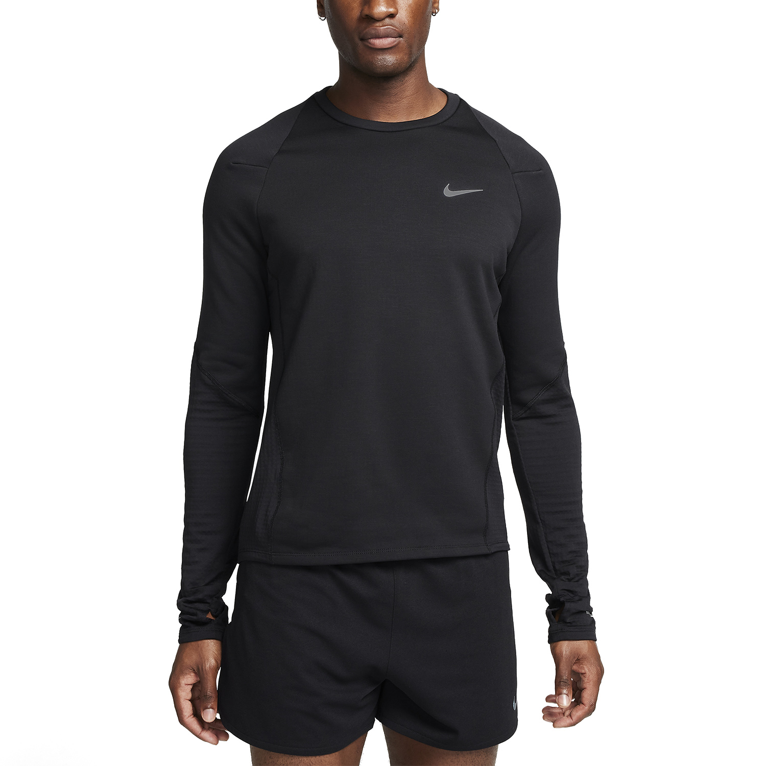 Nike Therma-FIT Crew Maglia Black/Reflective Silver