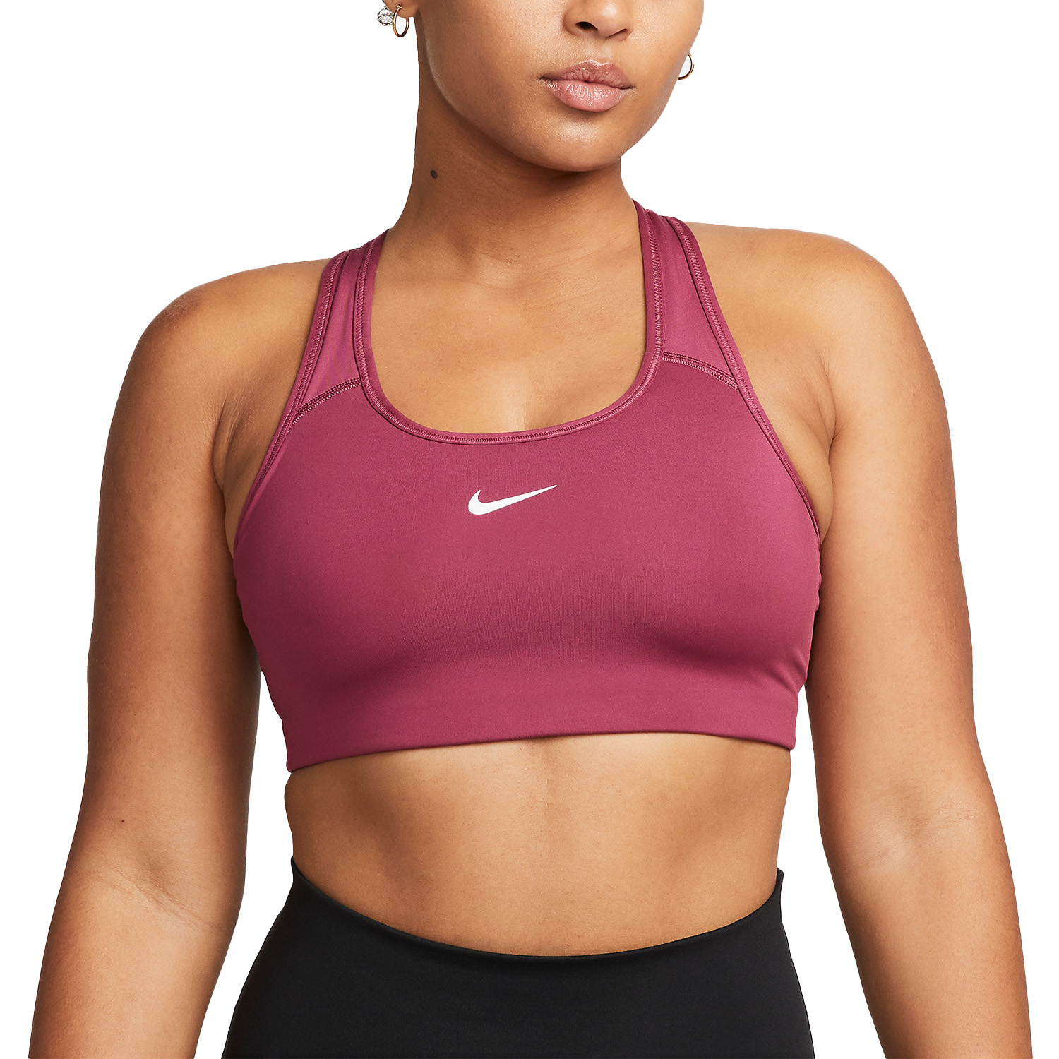Nike Swoosh Reggiseno Sportivo Rosewood/White