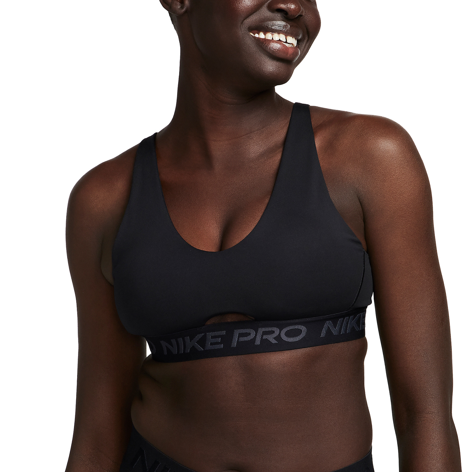 Nike Pro Indy Plunge Reggiseno Sportivo Black/Anthracite/White