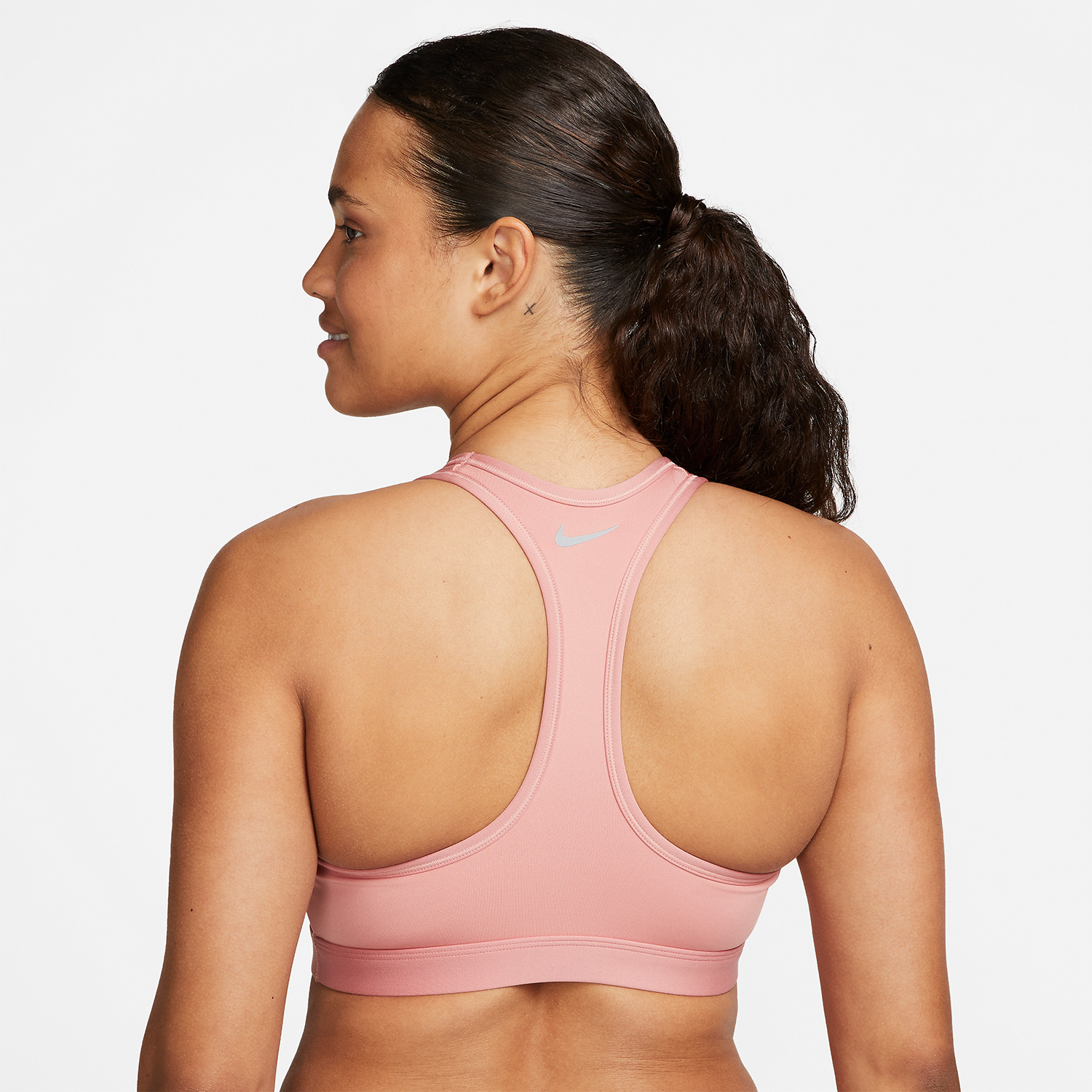 Nike Dri-FIT Swoosh Reggiseno Sportivo Red Stardust/Guava Ice/Laser Fuchsia