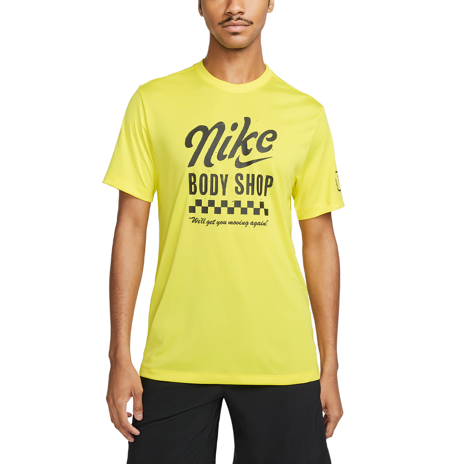 Nike Dri-FIT Body Shop Logo Maglietta Yellow Strike