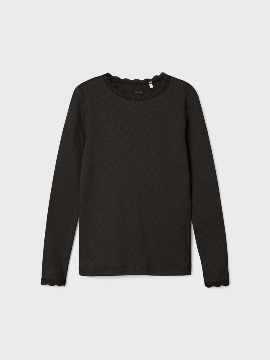 SLIM FIT TOP MET LANGE MOUWEN