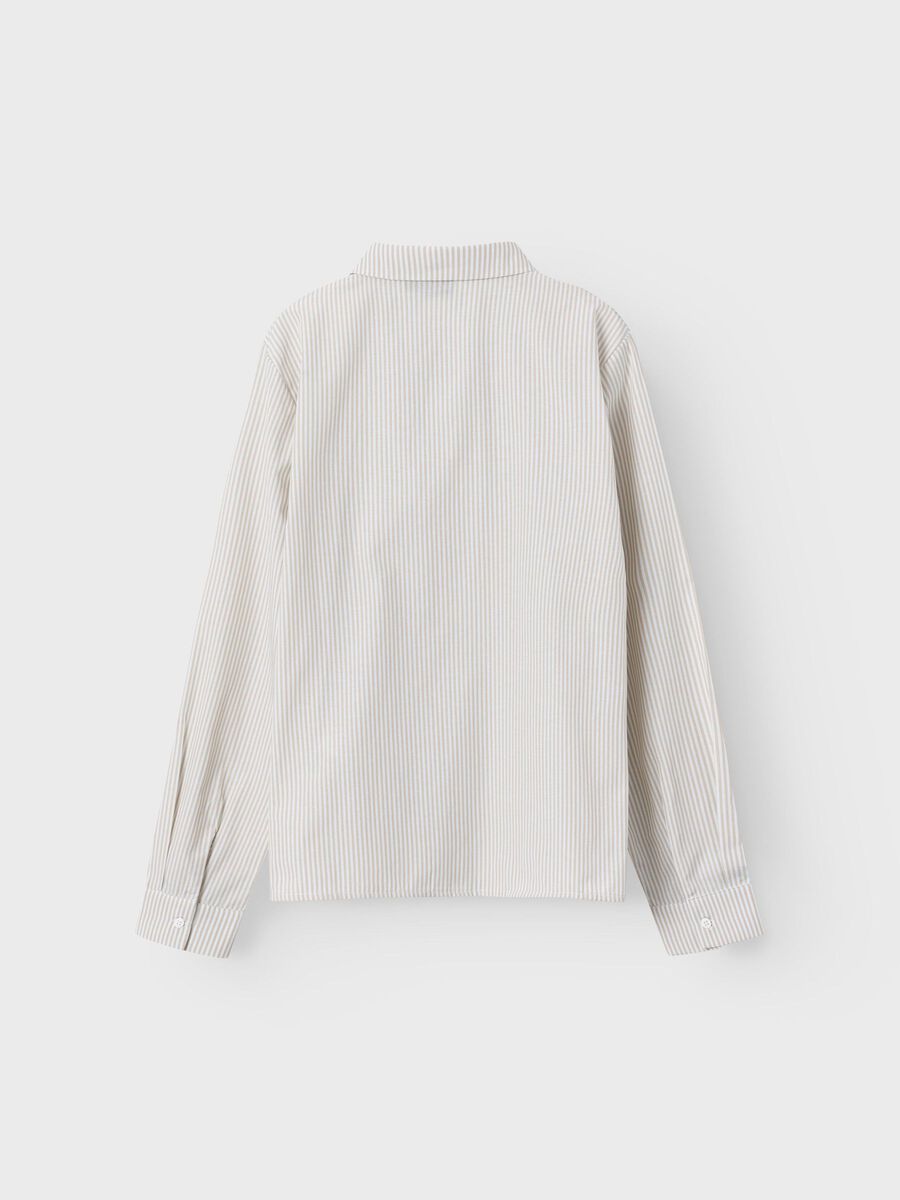 GESTREEPT OVERHEMD MET LANGE MOUWEN