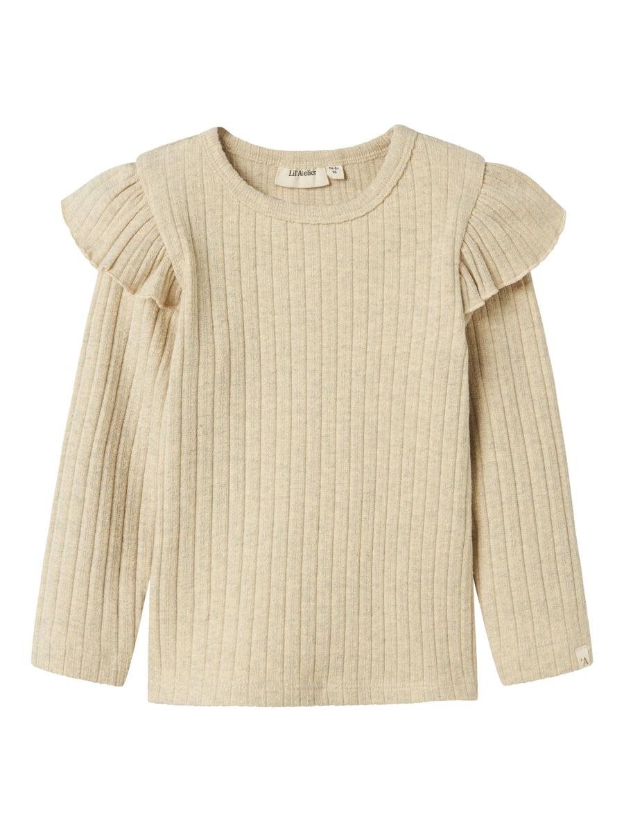 SLIM FIT TOP MET LANGE MOUWEN