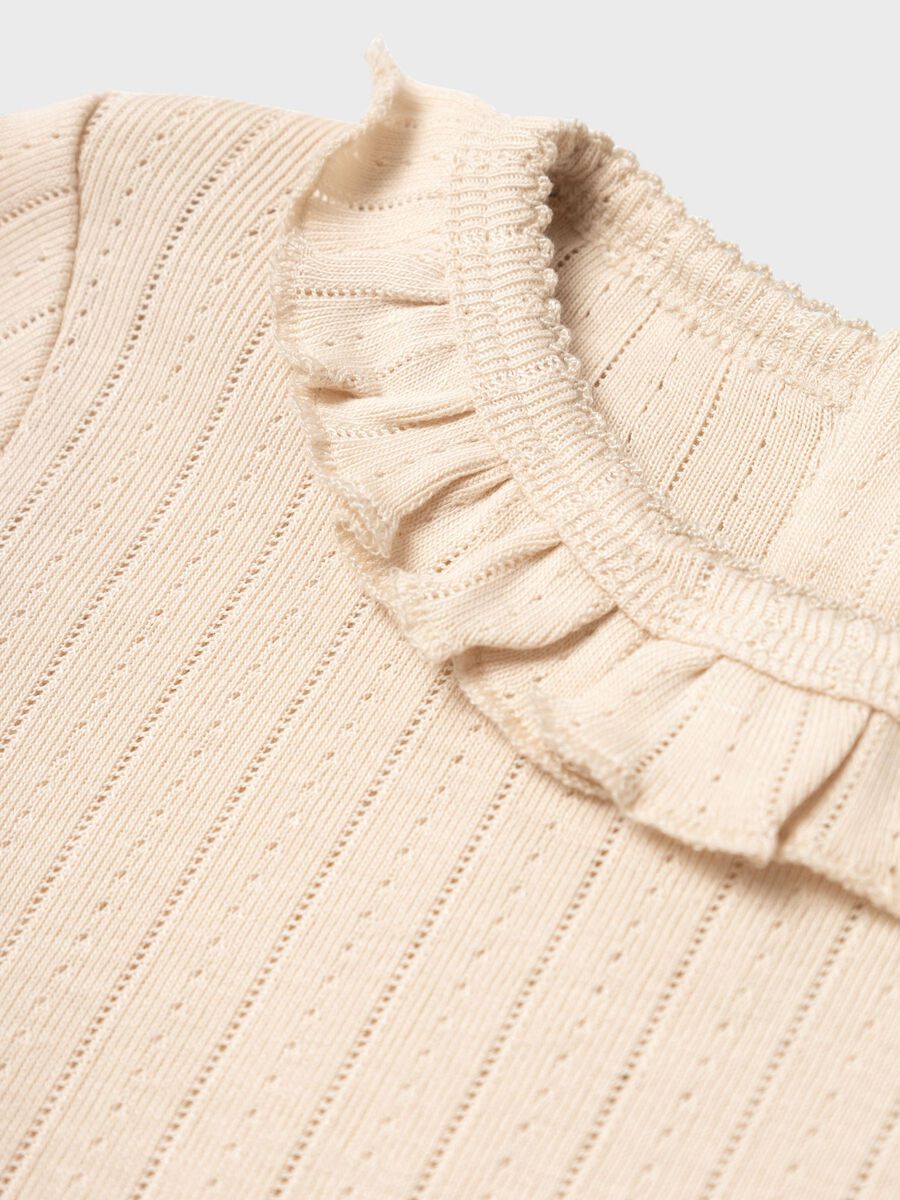 SLIM FIT TOP MET LANGE MOUWEN