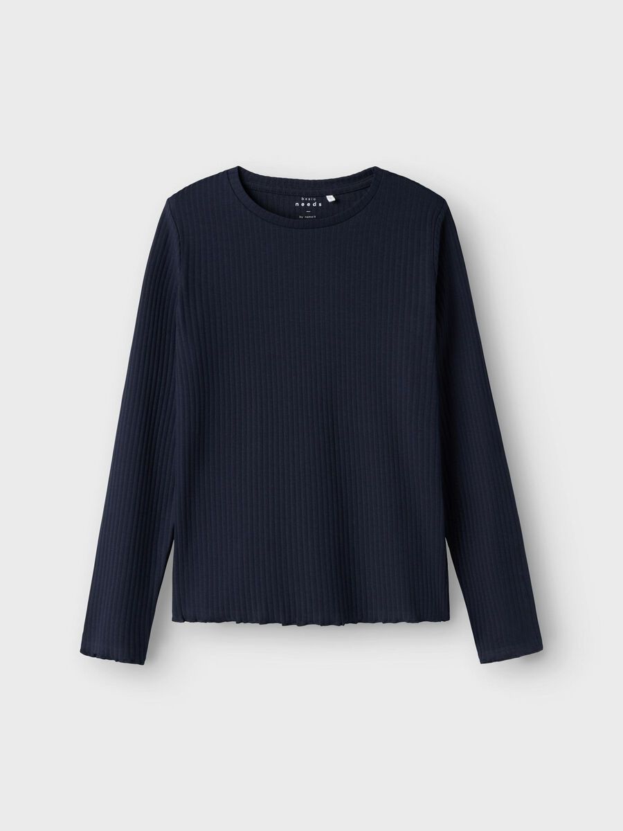 GESTREEPT TOP MET LANGE MOUWEN