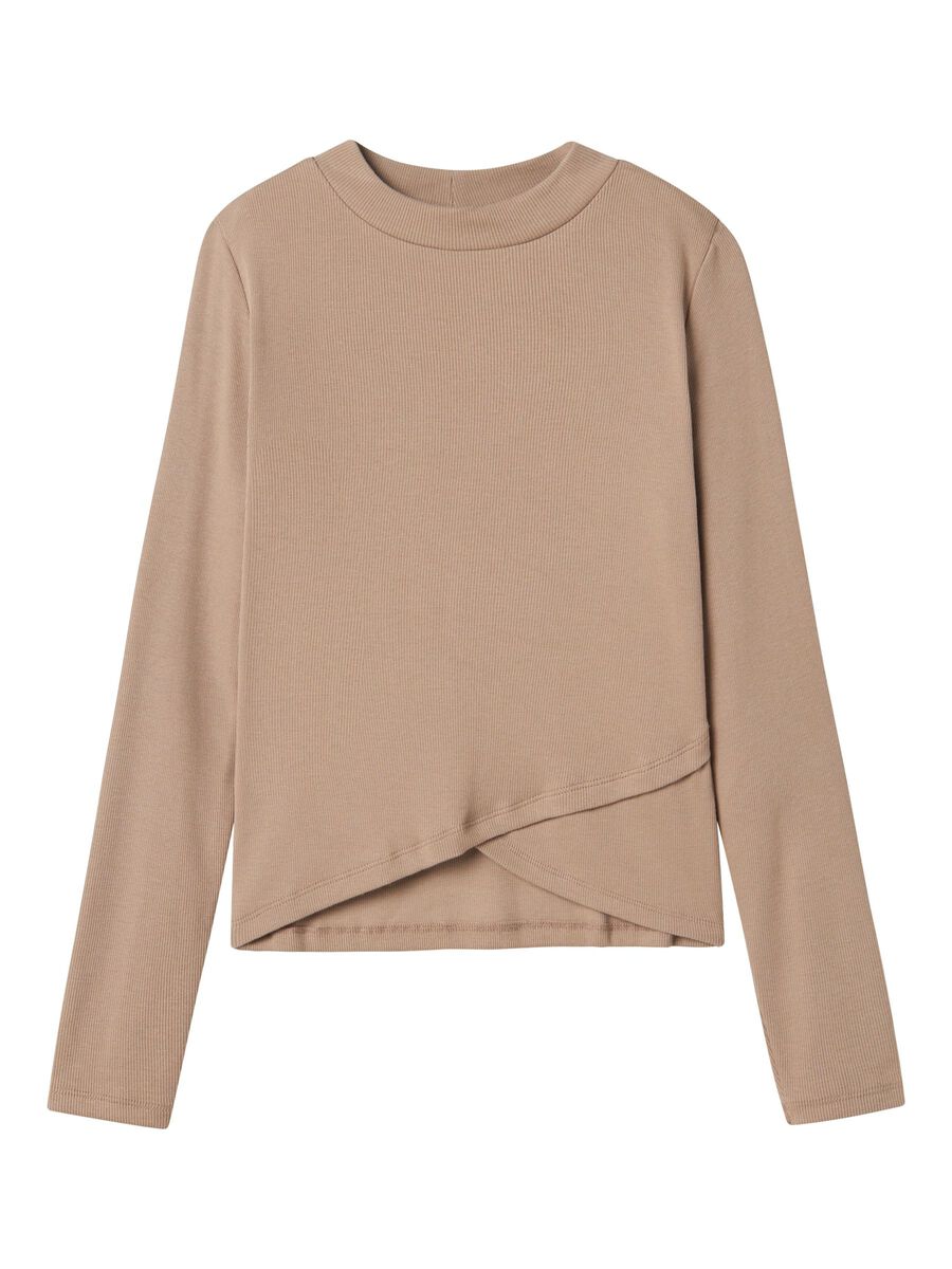 SLIM FIT TOP MET LANGE MOUWEN