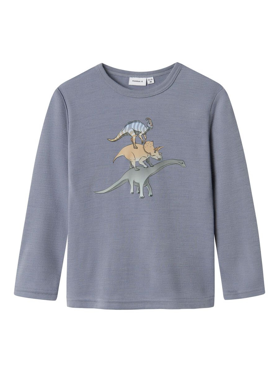 MERINOWOL TOP MET LANGE MOUWEN