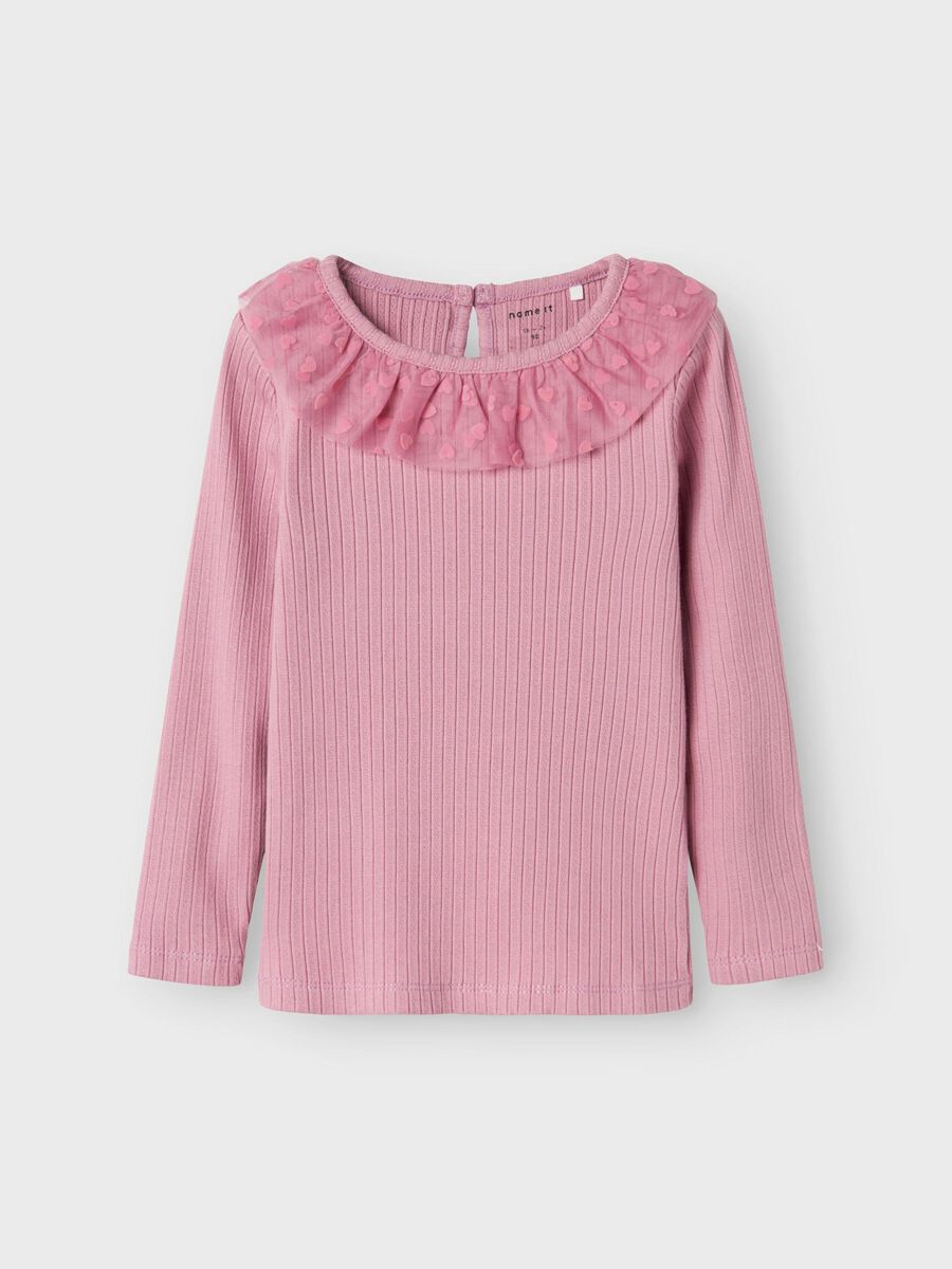 SLIM FIT TOP MET LANGE MOUWEN