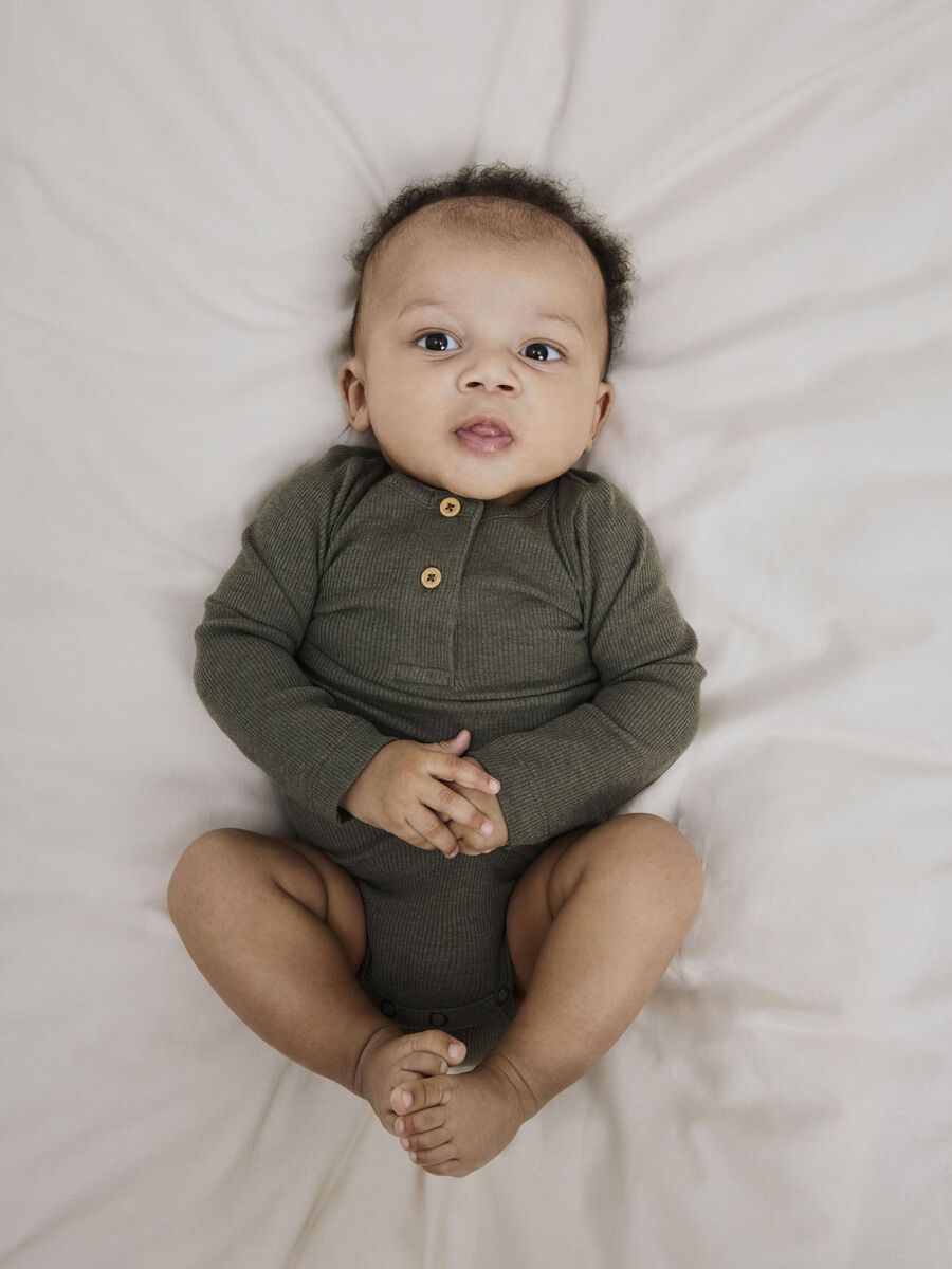 LANGE MOUWEN RIB ROMPER