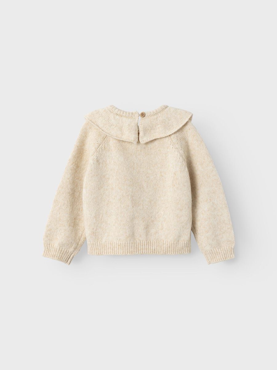 LANGE MOUWEN GEBREIDE TRUI