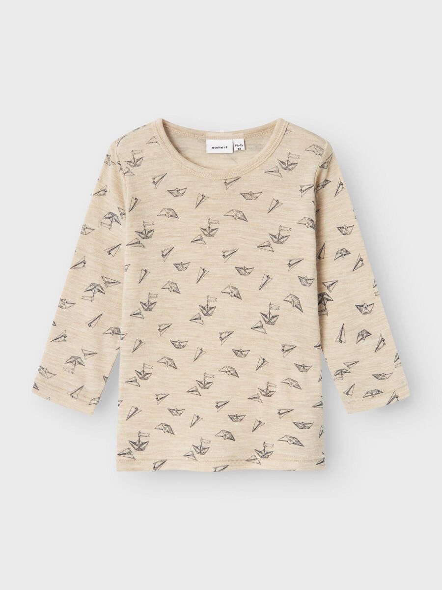 MERINO WOL TOP MET LANGE MOUWEN