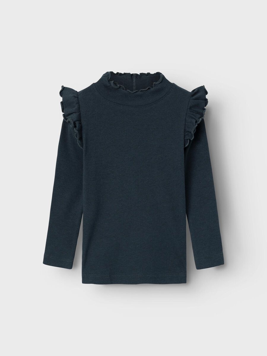 SLIM FIT TOP MET LANGE MOUWEN