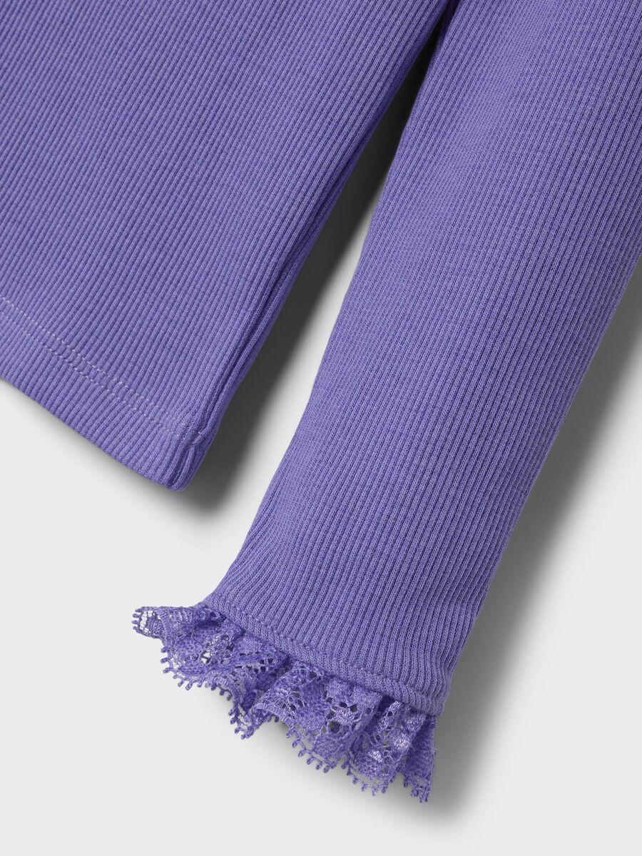 SLIM FIT TOP MET LANGE MOUWEN