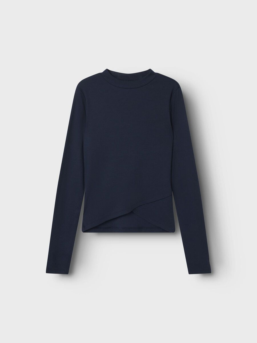 SLIM FIT TOP MET LANGE MOUWEN