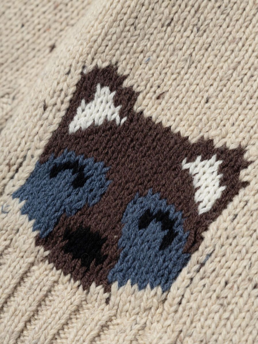 LANGE MOUWEN GEBREIDE TRUI