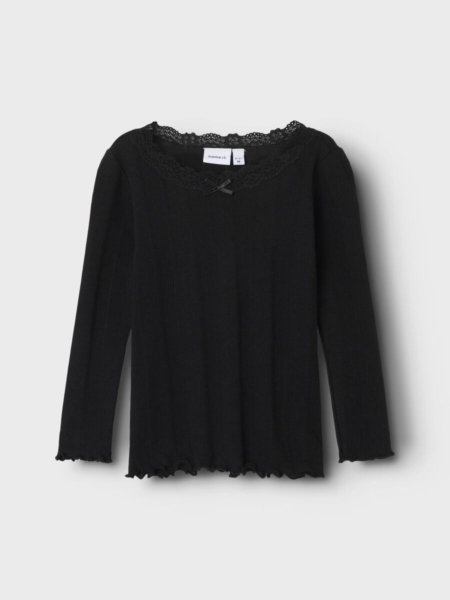 SLIM FIT TOP MET LANGE MOUWEN