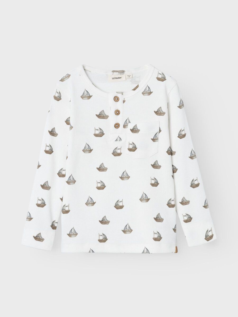 SLIM FIT TOP MET LANGE MOUWEN